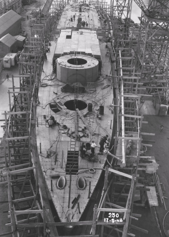 HMAS Anzac part way through her build at Williamstown Naval Dockyard, Melbourne
