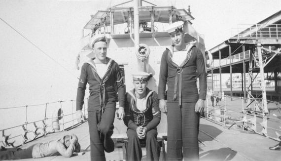 Able seamen aboard Success circa 1930.