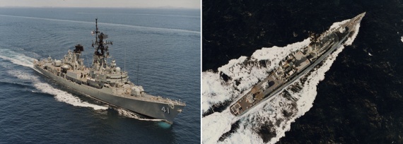 HMAS Brisbane at sea, circa May 1990.