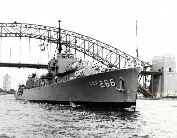 HMAS Diamantina in Sydney Harbour