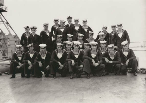 Some of HMAS Sydney's Western Australian crew members during their short visit to Fremantle