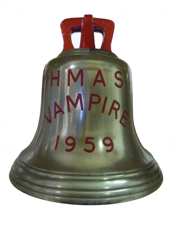 HMAS Vampire's ship's bell is now on display in the Naval Heritage Collection.