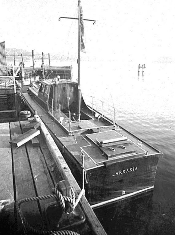 HMAS Larrakia shortly after arriving in Darwin following her voyage from England, May 1936