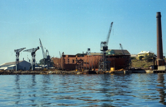 Stalwart in the early stages of building at Cockatoo Island Dockyard (John Jeremy Collection)