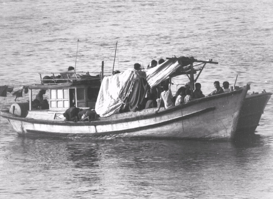 En route to Hong Kong, HMAS Stalwart encountered a boat carrying 74 Vietnamese refugees
