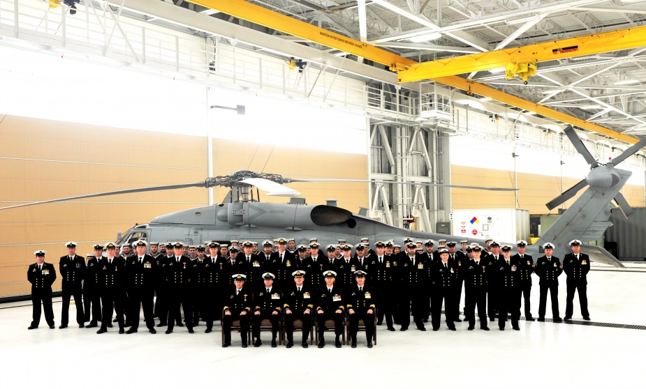 Personnel from NUSQN 725 with a new Seahawk Romeo at the ‘In Service Date’ ceremony at NAS Jacksonville on 24 January 2014. (Photo courtesy Jax Air News)