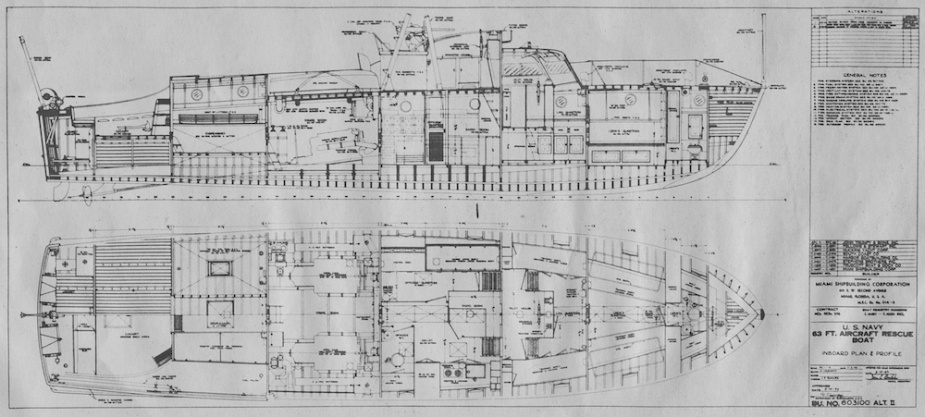 A general arrangement plan of the Air Class search and rescue vessels.