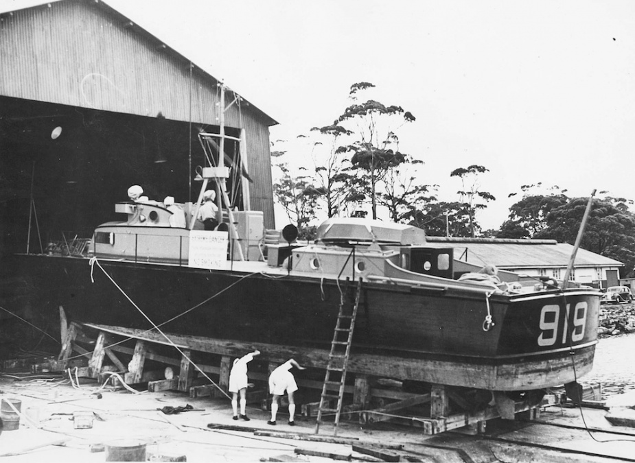 Air Master undergoing maitnenance on the slip at HMAS Creswell, Jervis Bay.