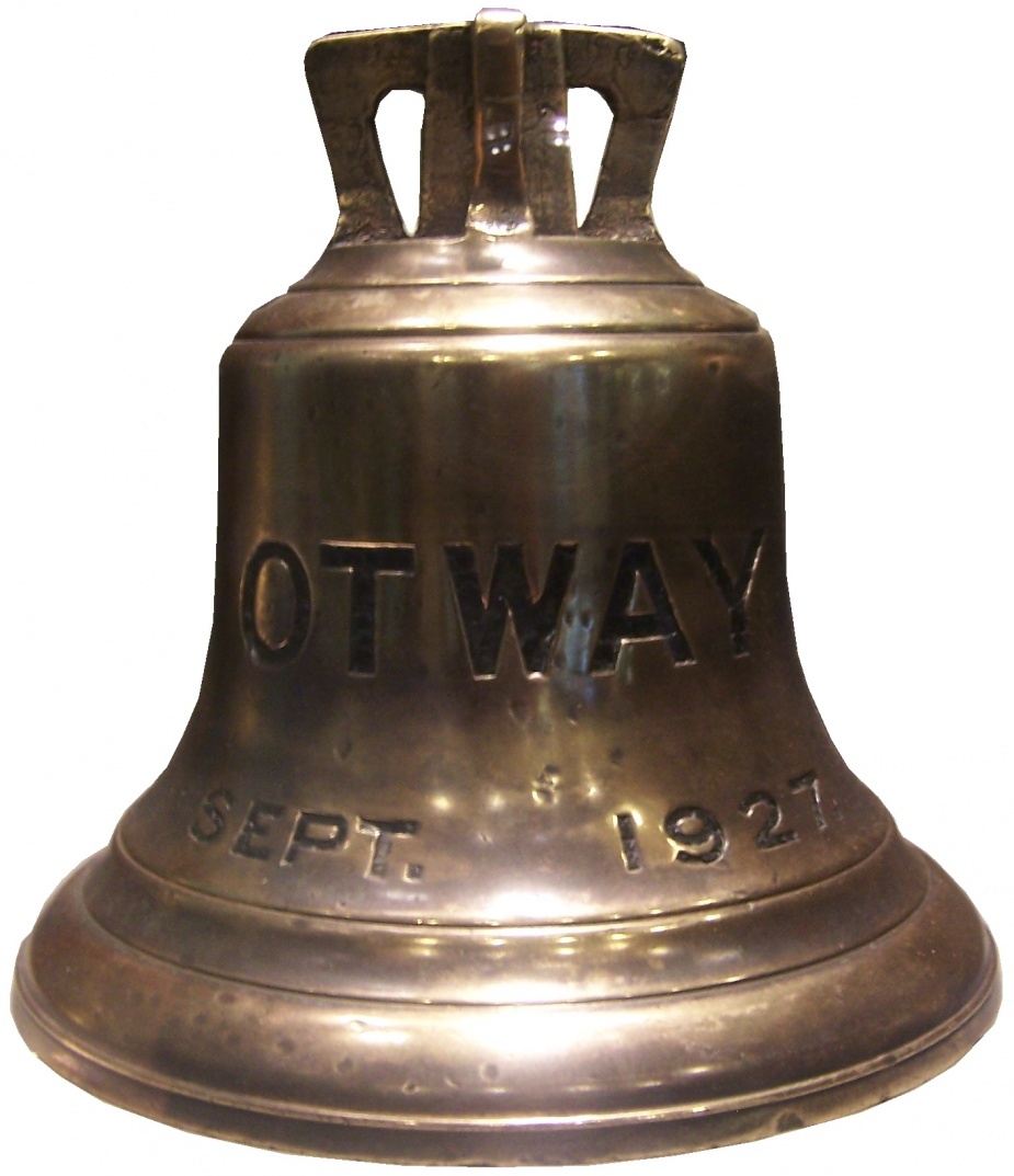 HMAS Otway's ship's bell now on display at the Naval Heritage Centre in Sydney.