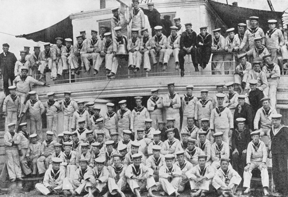 The first 100 Tingira boys pose with their instructors in late 1912.