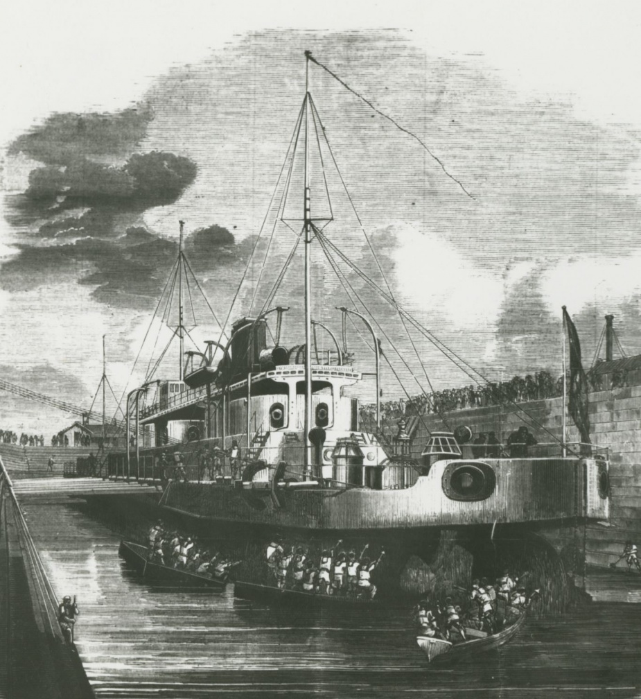 Cerberus in the Alfred Graving Dock. (State Library of Victoria)