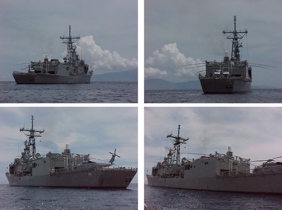 HMAS Darwin at flying stations off Dili, East Timor in late 1999.