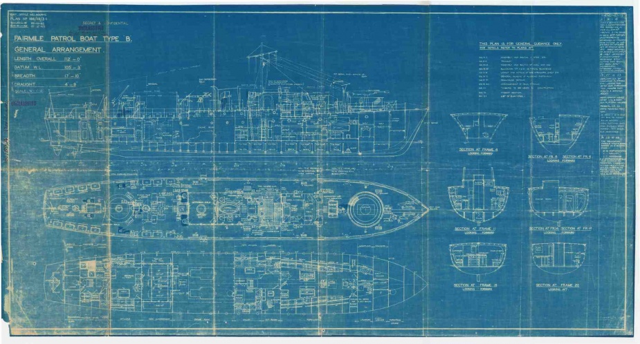 Fairmile B General Arrangement Plan