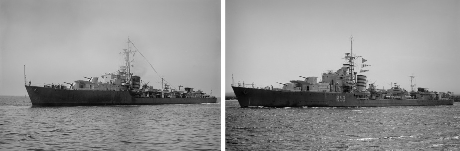 HMS Grenville and Undaunted. (Allan C Green collection SLV)