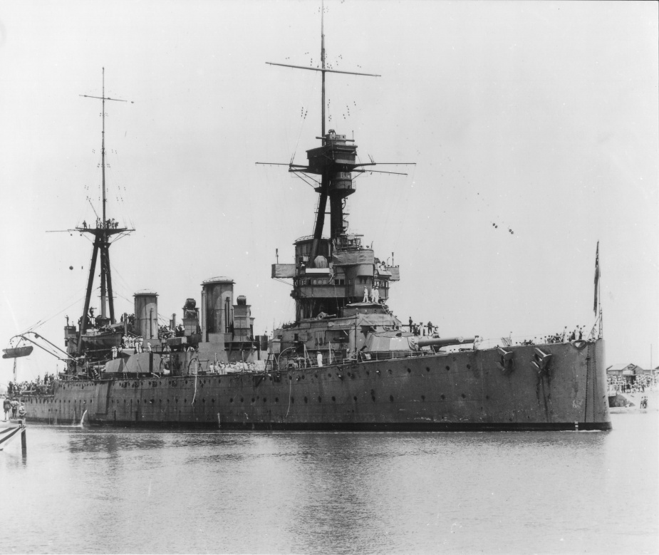 HMAS Australia passing through the Suez Canal in 1919.