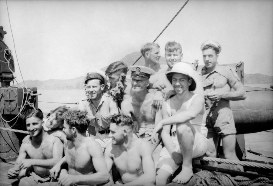 A group of unidentified crew members onboard Armidale (AWM P03773.004)