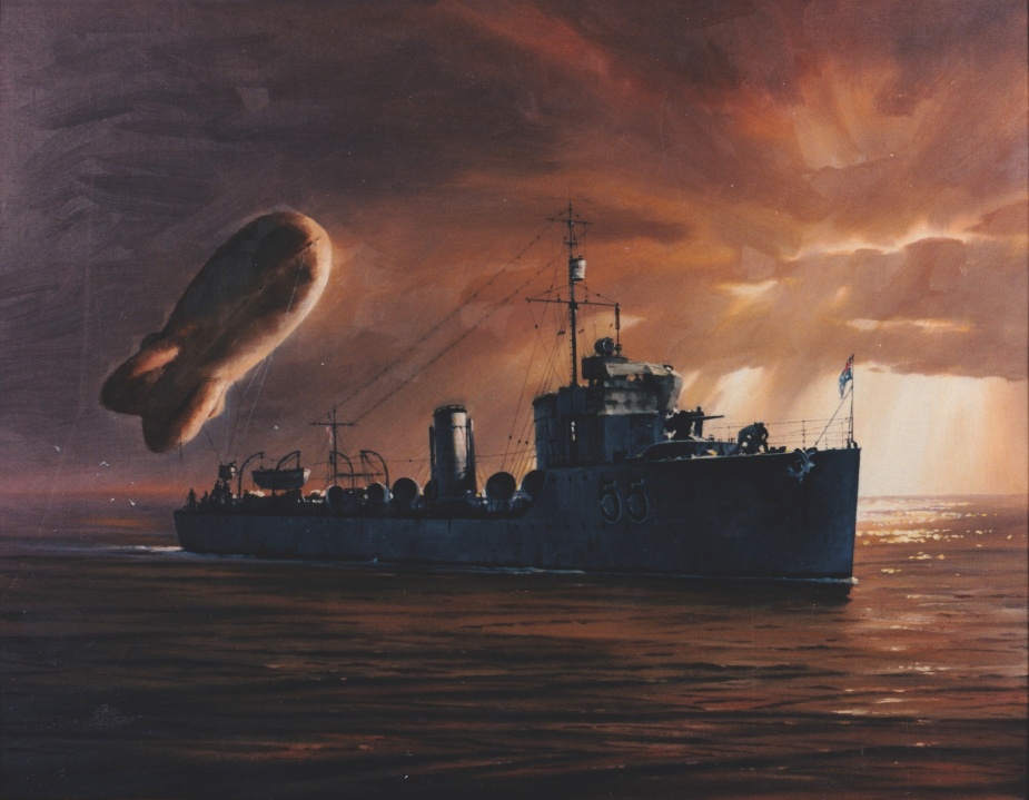 HMAS Parramatta, Painting by Phil Belbin