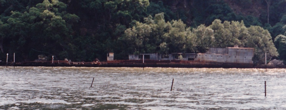 The wreck of HMAS Parramatta in the Hawkesbury River.
