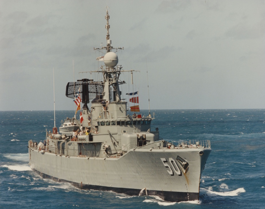 HMAS Swan conducting Officer Of the Watch Manoeuvres.