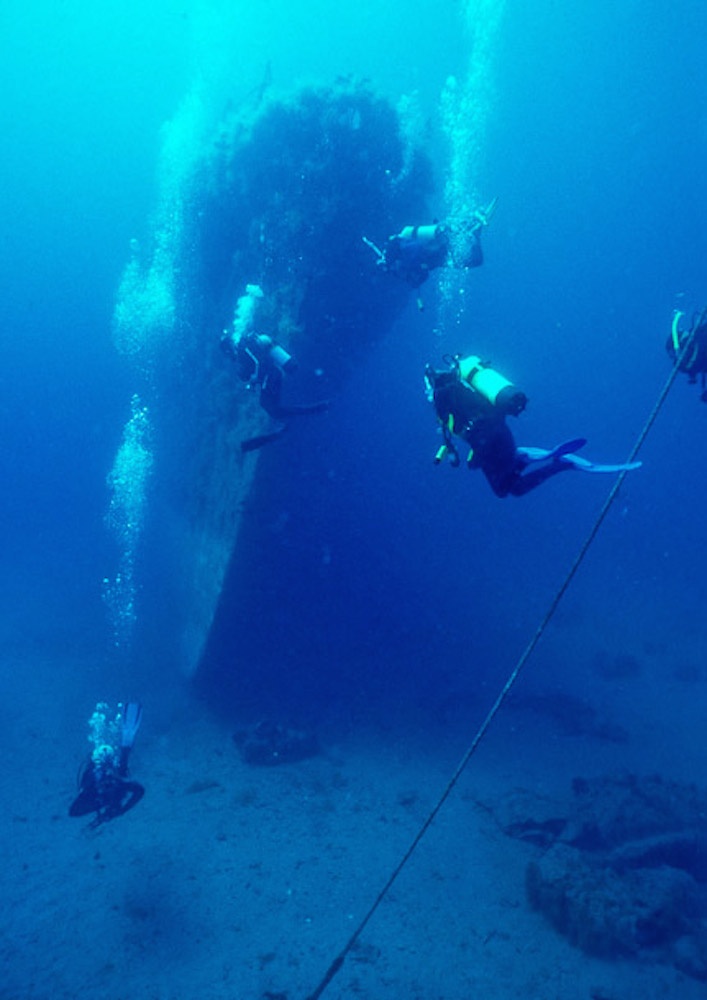 HMAS Swan's final resting place, Geographe Bay. 