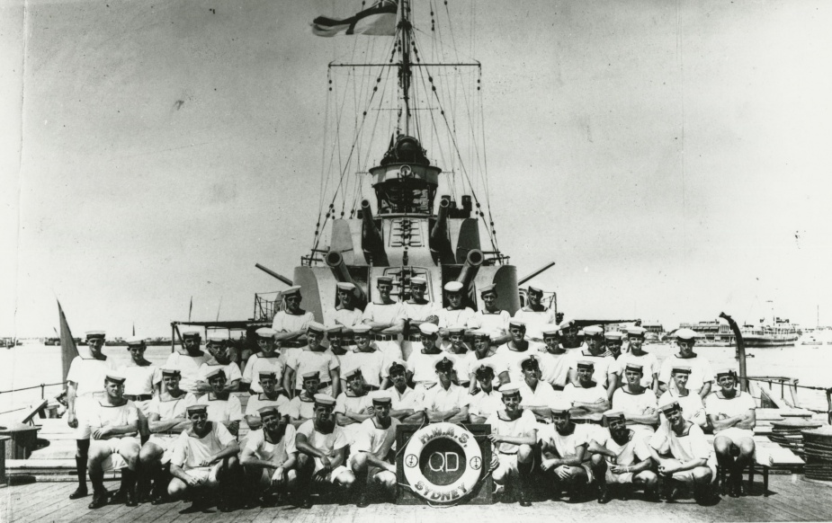 HMAS Sydney's quarterdeck division circa 1940.