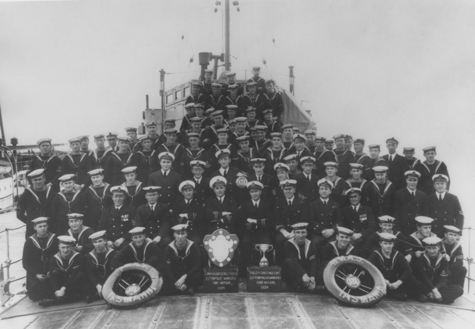 Ships company of HMAS Tasmania, Port Arthur, 1924.