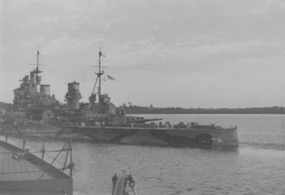 The British battleship HMS Prince of Wales departing Singapore