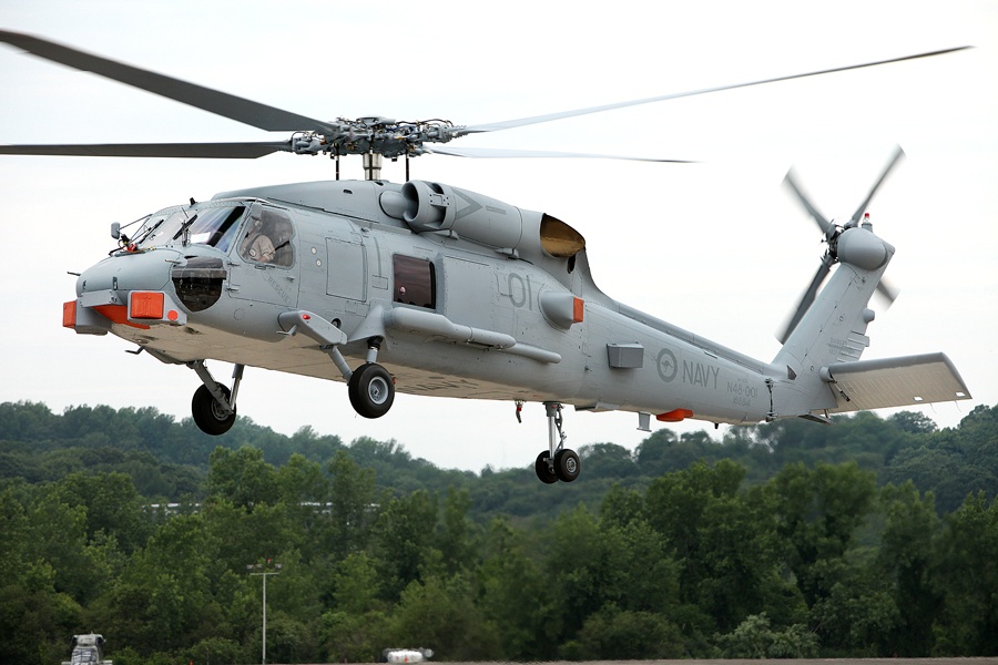 Carrying the tail number N48-001, Australia's first Seahawk Romeo completed its initial test flight at Sikorsky's production facility in Stratford, Connecticut, on 26 June 2013. The helicopter successfully passed a range of tests during the 1 hour and 20 minute sortie including controllability, engine performance, vibration analysis and navigation. A second sortie later that day completed the 'Contractor Flight Acceptance' phase.