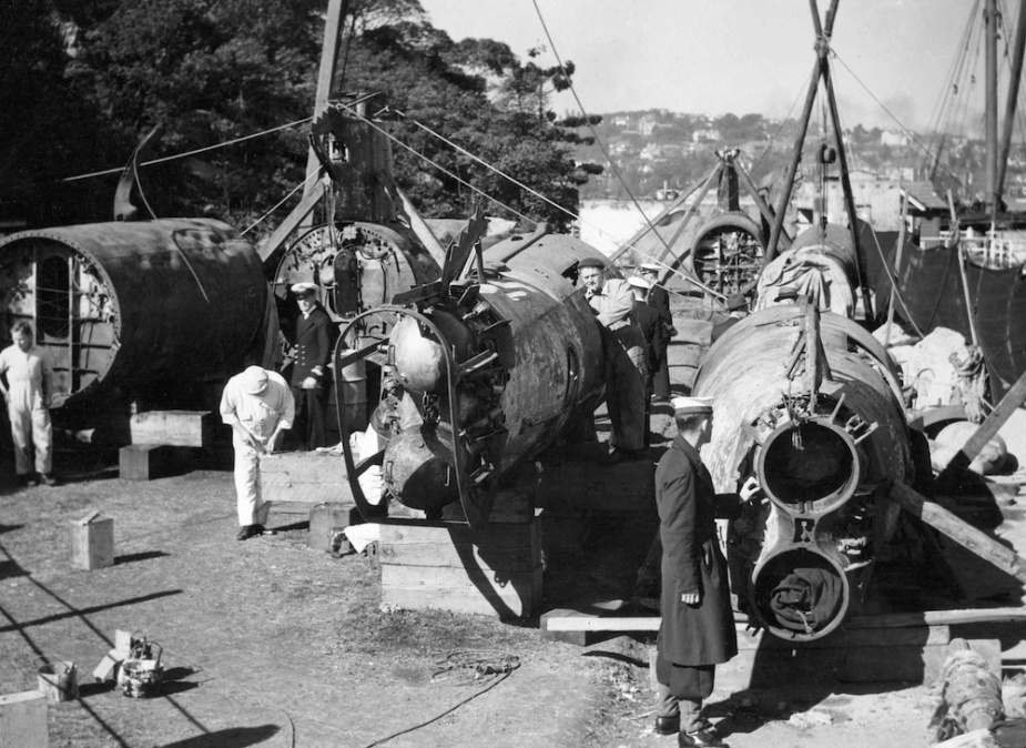 Following their recovery from the harbour, midgets M-27 and M22 were thoroughly examined. M27 was later mounted on a trailer and towed around Australia to raise war bonds.