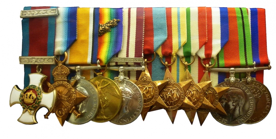 Lieutenant Commander Stoker's medal group, now on display in the Naval Heritage Collection in Sydney.