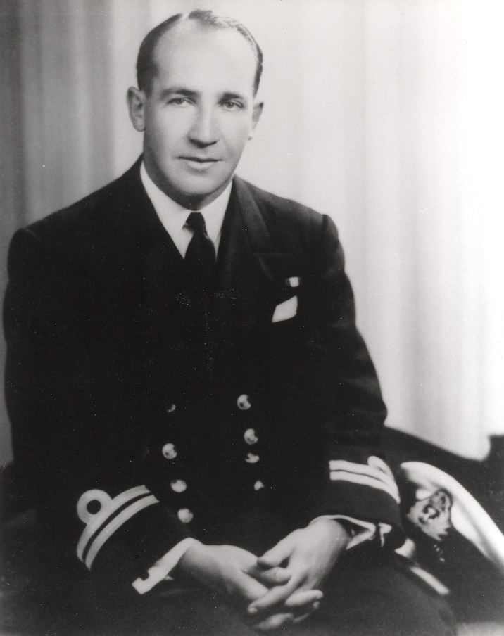 A young Lieutenant Victor Smith, RAN wearing the ribbon of the Distinguished Service Cross awarded for outstanding zeal while serving with the Royal Navy during World War II.