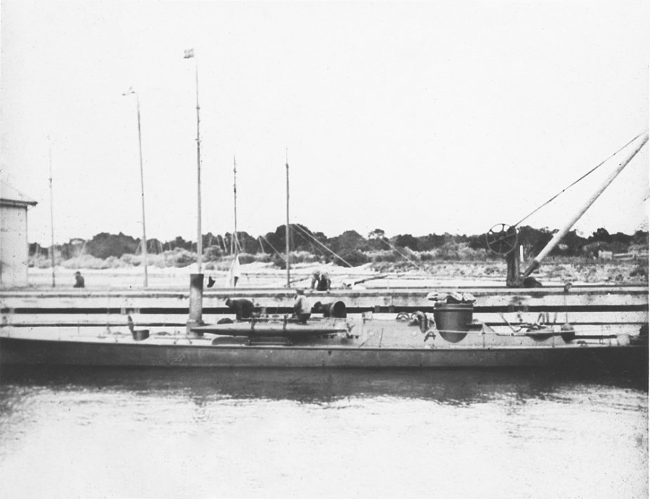 Lonsdale secured alongside at Williamstown. Note her low freeboard.