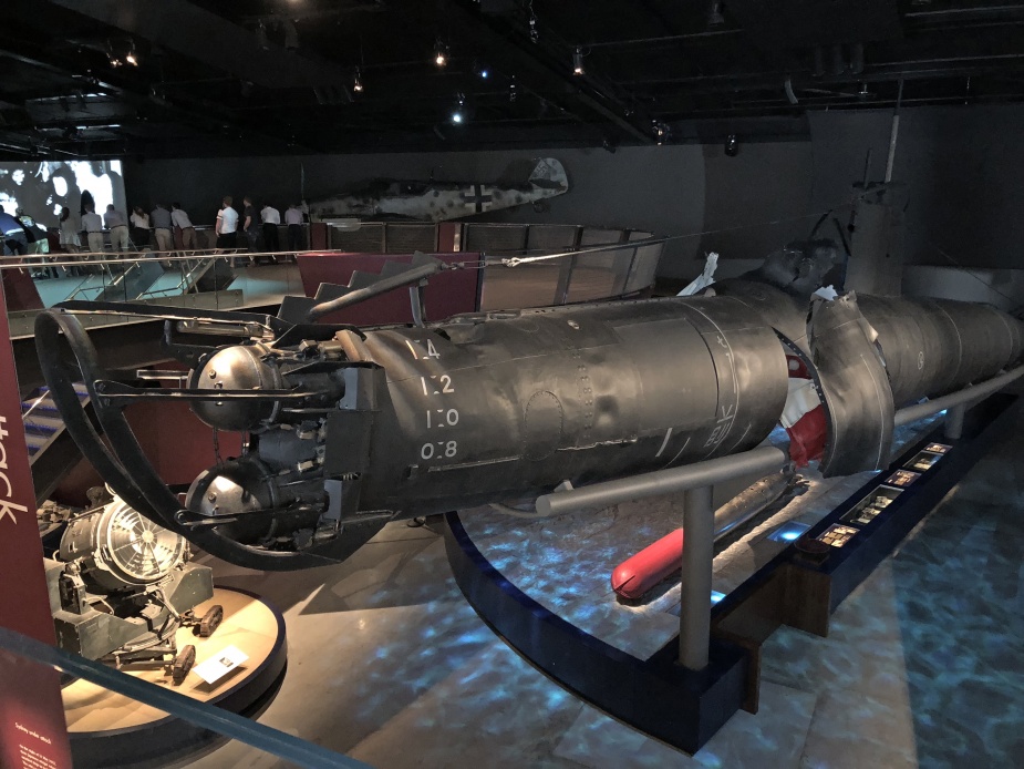 The composite midget submarine now on display in the Australian War Memorial, Canberra.