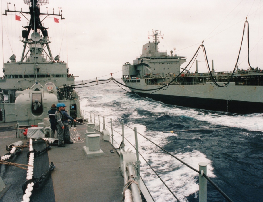 HMAS Westralia replenishing an RAN Destroyer.