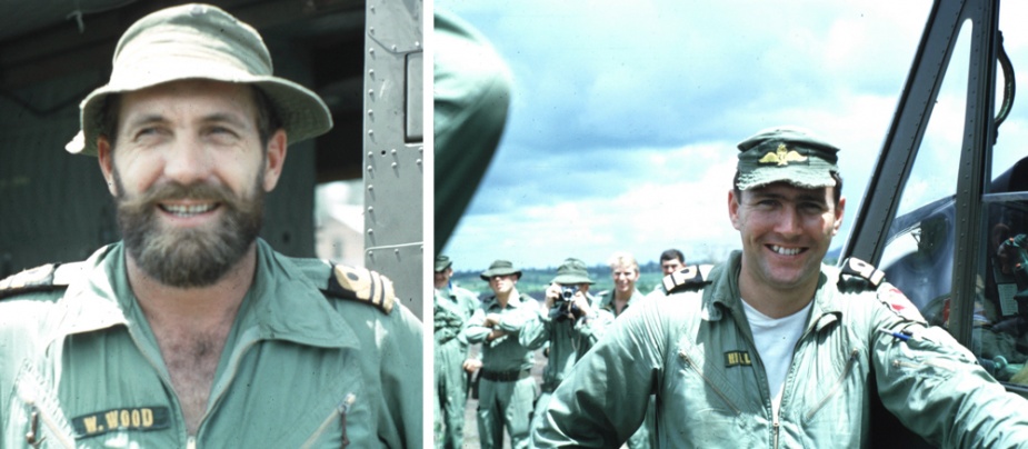 Left: Lieutenant Commander Rolley Waddell-Wood, RAN. Right: Lieutenant Tony Hill, RAN.