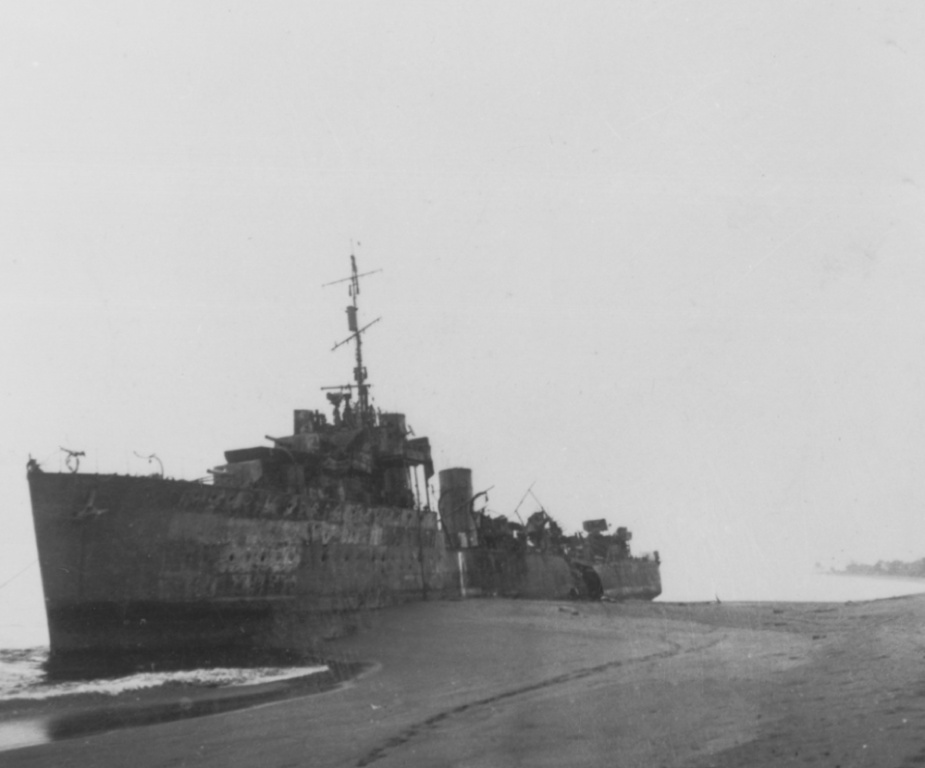 HMAS Voyager (I) aground at Betano Bay