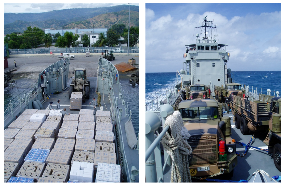 The versatility of the RAN's LCHs during Operation ASTUTE was vital to the success of it. A wide variety of military and humanitarian relief cargo was carried by the LCH squadron.