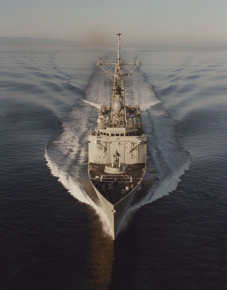 Sydney conducting builder's sea trials off the west coast of the USA in October 1982.
