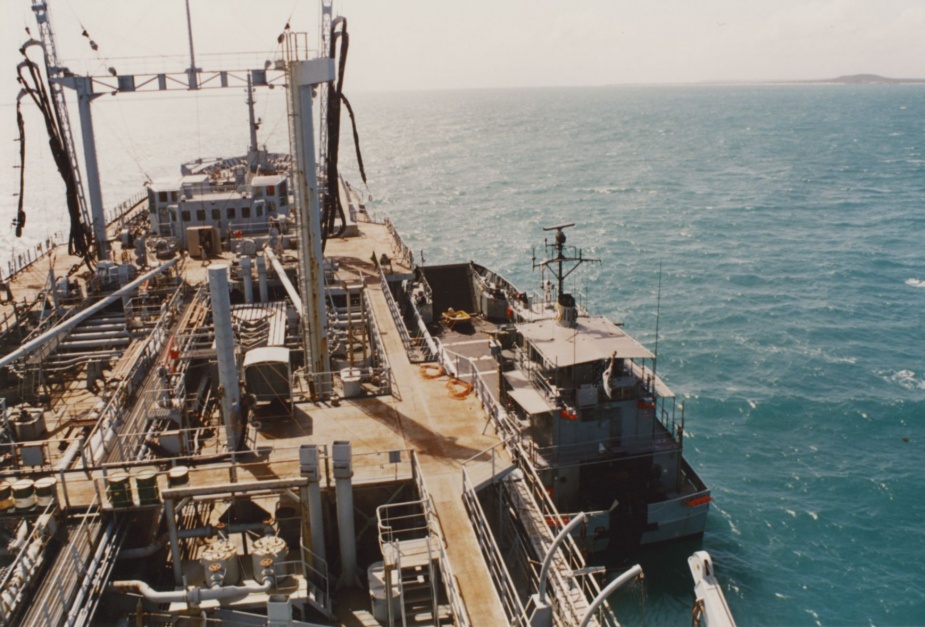 Fuelling alongside Westralia in Melville Bay, Gove, March 1992