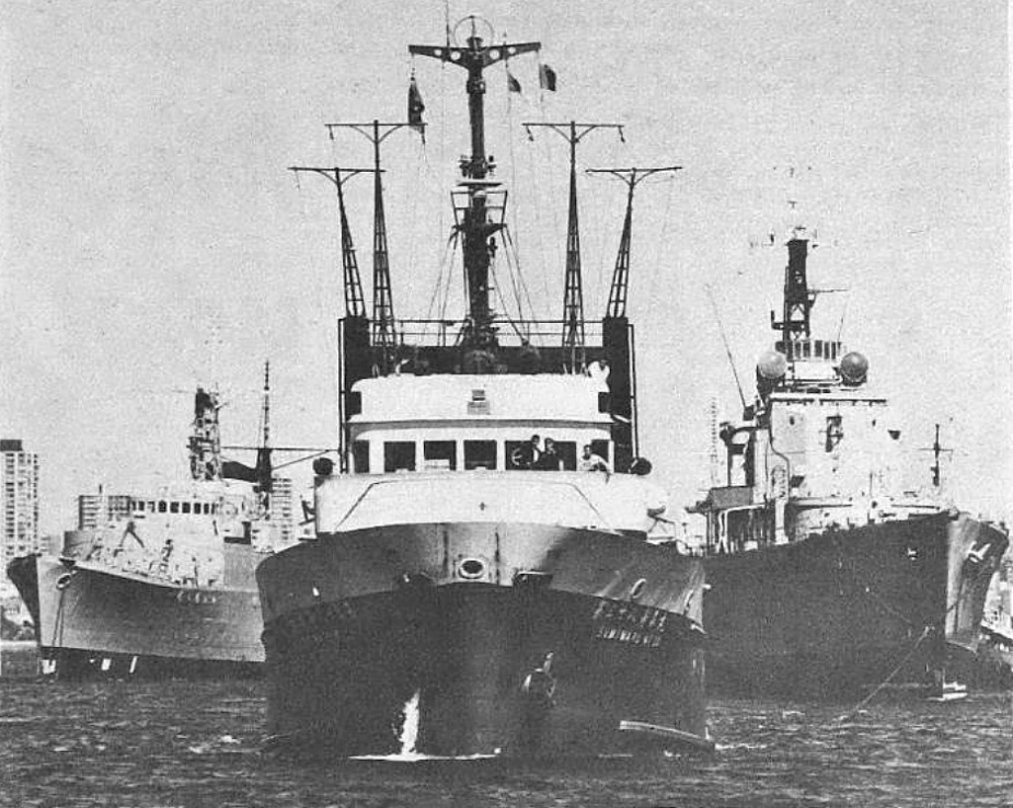 On 10 April 1972 HMAS Quiberon and HMAS Tobruk were taken in tow by the ocean-going tug Sumi Maru No.38, for their final voyage to the breakers yard at Moji, Japan  