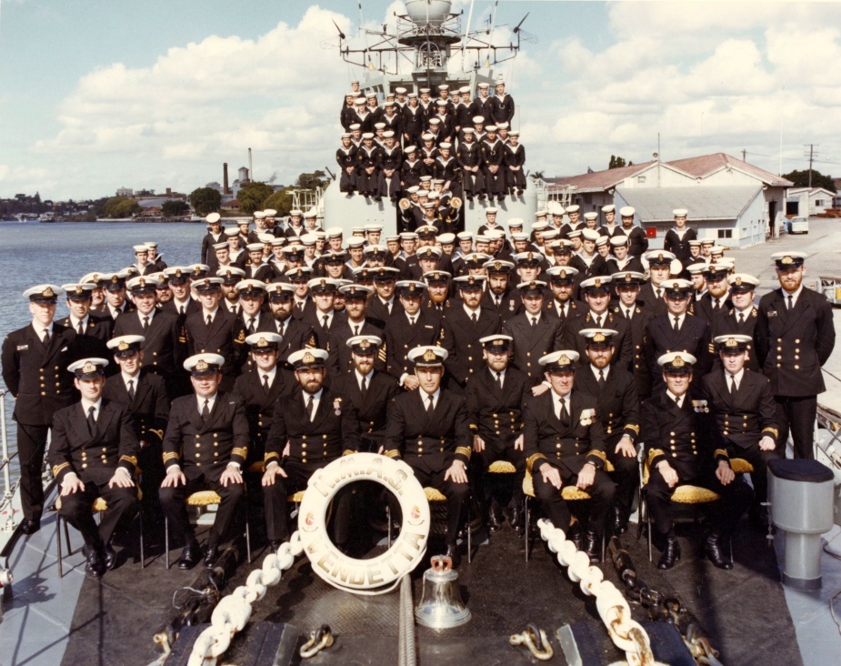 Vendetta's decommissioning crew photographed during her final visit to Brisbane, 25 June 1979.