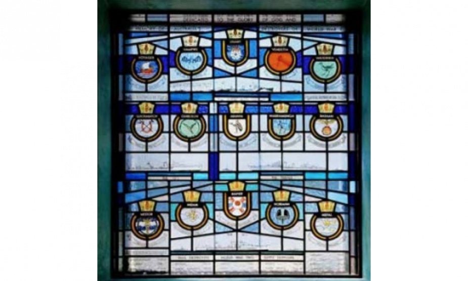 Memorial window, Garden Island Chapel.