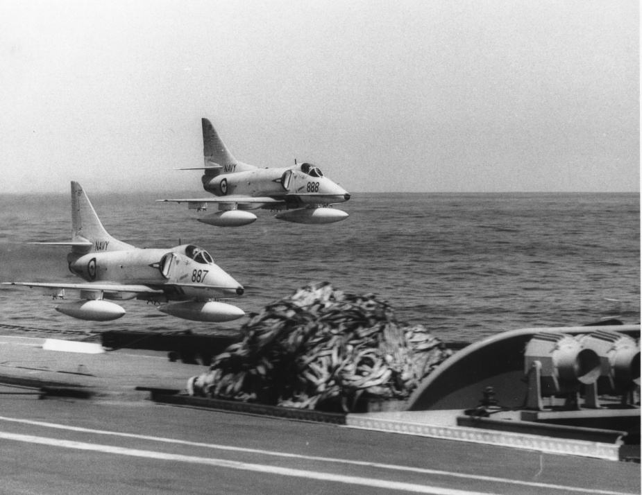 Skyhawks conduct a low flypast 2 September 1971.