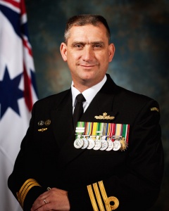 HMAS Tobruk (II)'s final Commanding Officer, Commander Leif Maxfield, RAN.