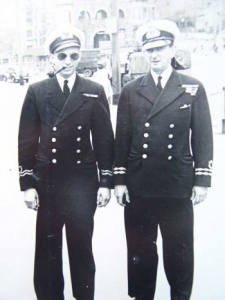 Lieutenant M.C. Hordern, RANVR with Lieutenant C.M. Boas, RANR (S.) Hordern was appointed as a Provost Marshal for Boas' trial and given the duty of escorting him to and from the proceedings.