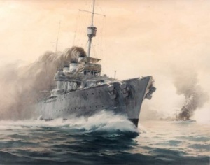 The sea battle between HMAS Sydney and the German cruiser Emden, 9 November 1914 (Phil Belbin)