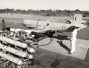 A GAF Jindivik pilotless drone being refuelled.