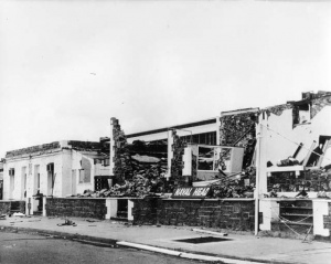 Naval Headquarters in Darwin in the aftermath of Cyclone Tracy.