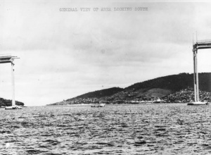 Tasman Bridge on the Derwent River after the collapse.