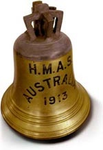 HMAS Australia ship's bell now preserved in the Naval Heritage Collection